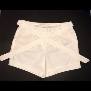 Anthropologie Leifsdottir White Tuxedo Stripe Shorts Size 8